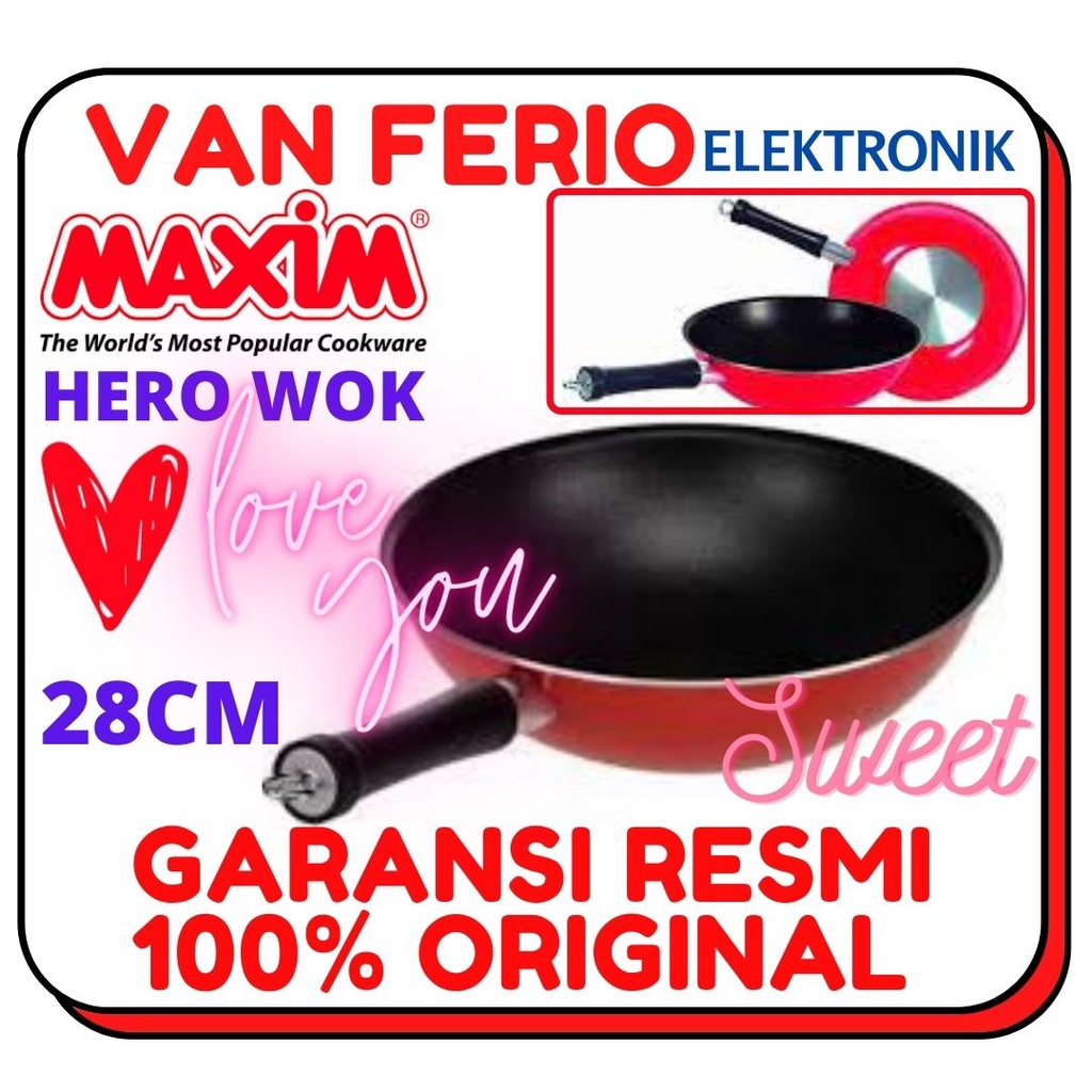 Jual Maxim Hero Wok Wajan Penggorengan Teflon Cm Original Shopee Indonesia