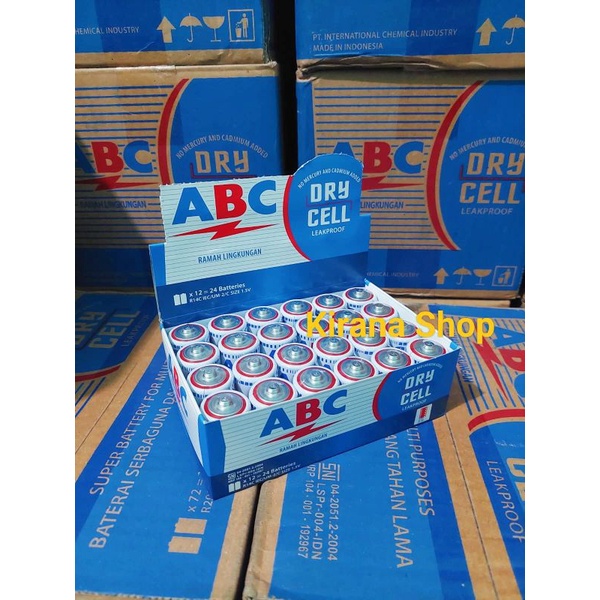 Jual BATERAI ABC BIRU R14 / C / TANGGUNG 1 BOX isi 24PCS | Shopee Indonesia
