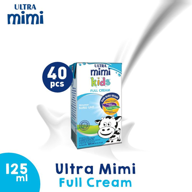 Jual ULTRA MIMI SUSU UHT FULL CREAM 40 × 125 ML ULTRAMIMI KIDS | Shopee ...