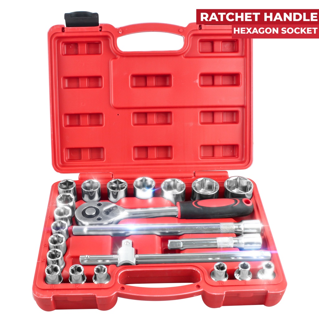 Jual Allefix Kunci Socket Hexagon Socket Set 22pcs 6PT 8MM32MM 6562