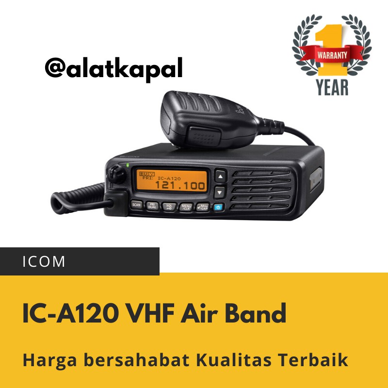 Jual Icom IC- A120 - VHF Air Band Transceiver Aviation Radio Harga ...