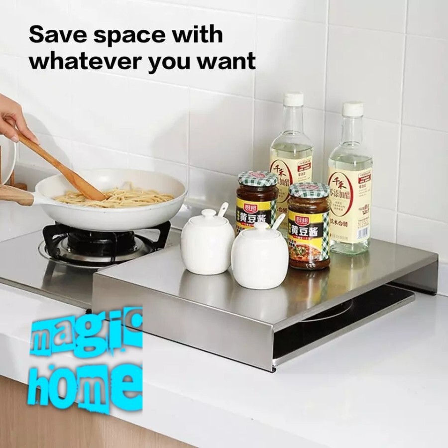Jual Cover penutup kompor gas Stainless Stove Top Rack 866 Shopee