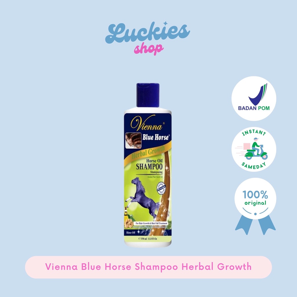 Vienna Blue Horse Shampoo Herbal Growth 350ml Ori BPOM Shampo Kuda Penyubur Rambut Penebal Rambut
