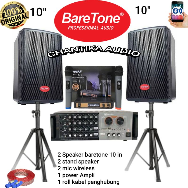 Jual paket karaoke baretone Speaker 10 inch Ampli bluetooth Paket sound
