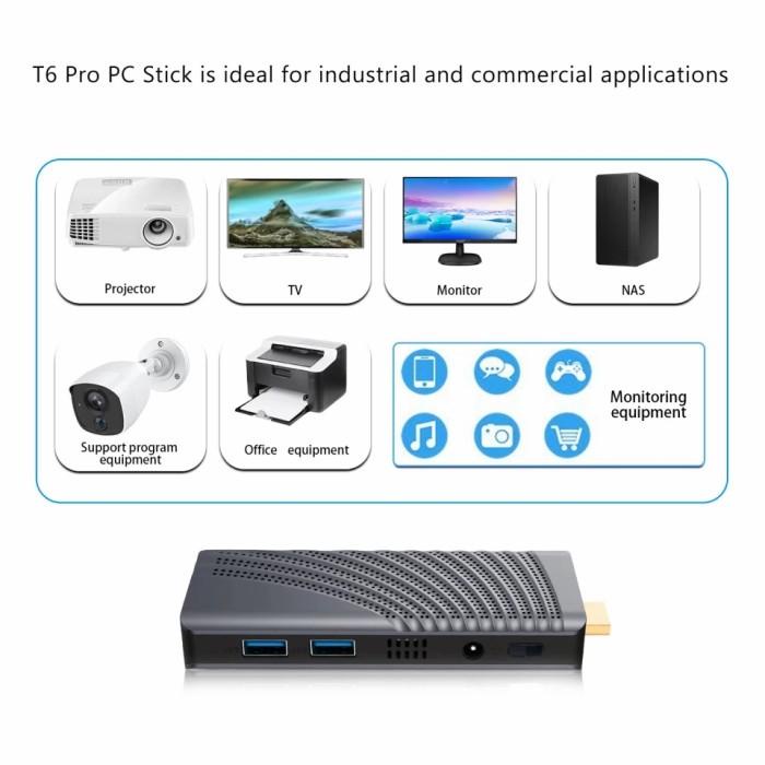 Jual Mini PC Stick T6 Pro 6/128GB Intel Quadcore J4125 Gemini Lake WiFi