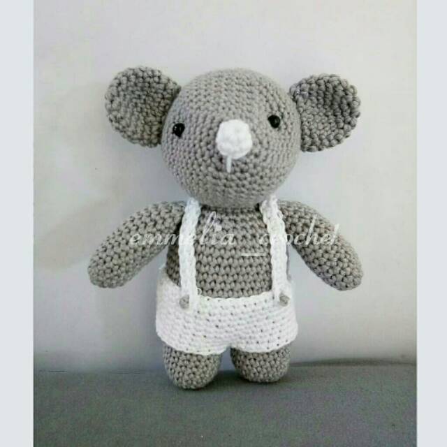 Jual Amigurumi Boneka Rajut model Tikus Mouse | Shopee Indonesia