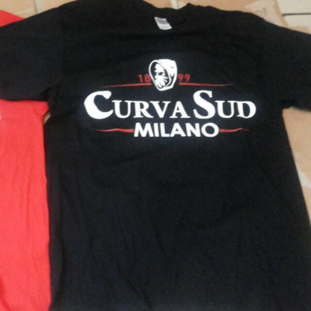 Maglietta Nera Curva Sud Milano Milano Bandiera M