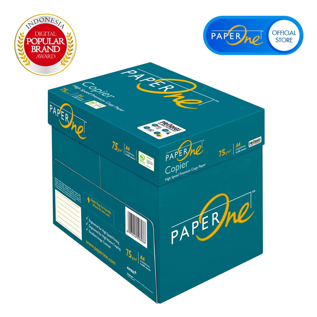 PaperOne Kertas A4 75gr Copier 1 Box (2500 lembar) Kertas HVS A4 Kertas Fotocopy (4)