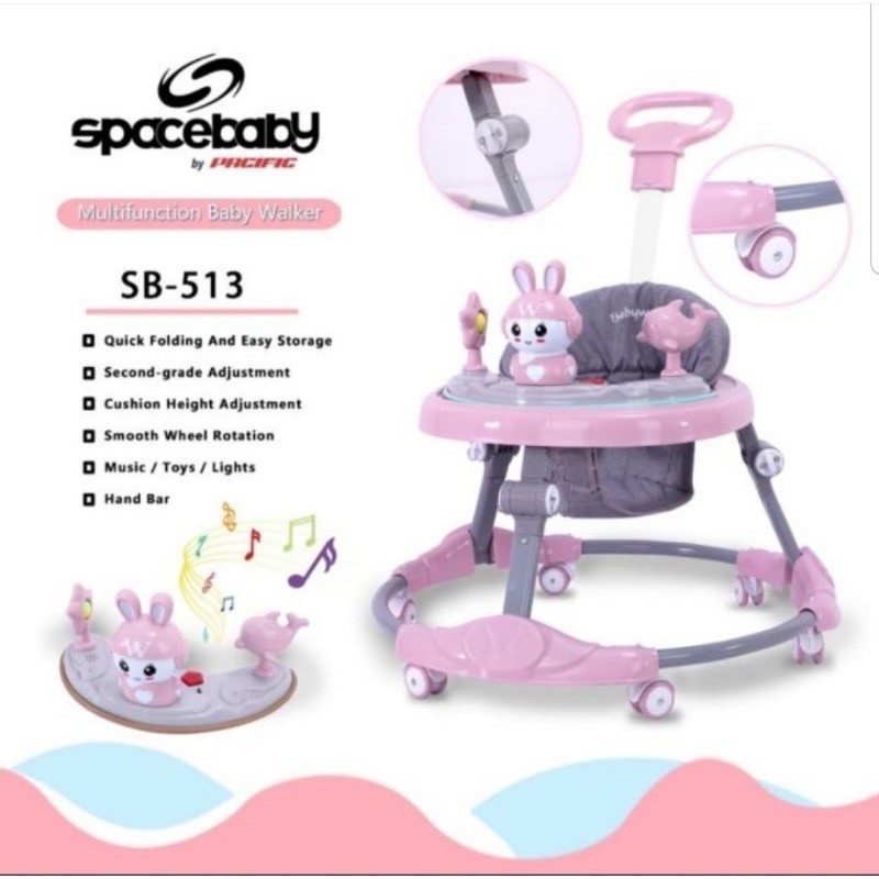 Jual Spacebaby SB513 Baby Walker Ic Rabbit Music Toys/ SB516 Cat Ic ...