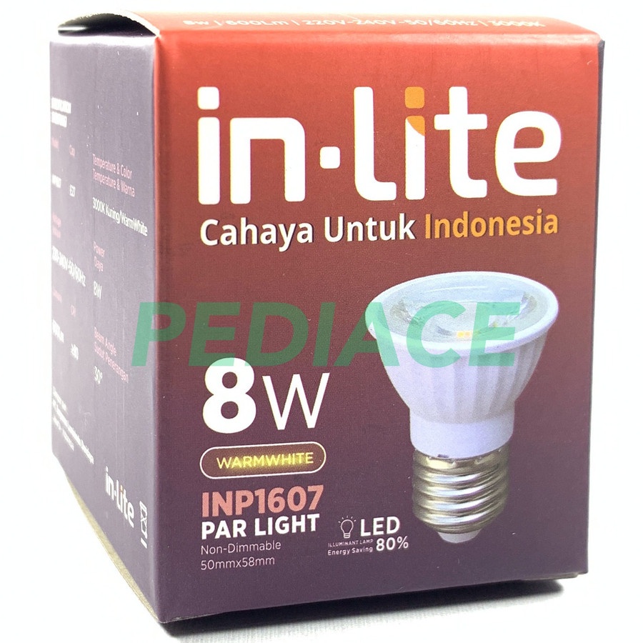 Jual Lampu Spotlight LED COB 8 Watt In-Lite E27 Kuning / Warm White ...