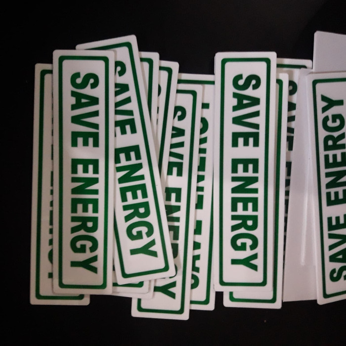 Jual Akrilik Sign label plat papan namarambu rambu SAVE ENERGY 20x5 ...