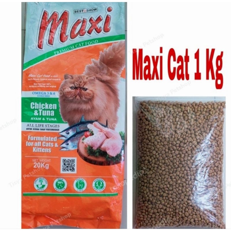 Jual Maxi Repack 1 Kg Maxi Cat Chicken Tuna 1 Kg Makanan Kucing