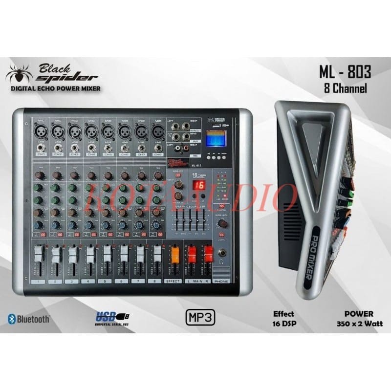 Jual POWER MIXER BLACK SPIDER ML 803 BLACKSPIDER ML803 8 CHANNEL