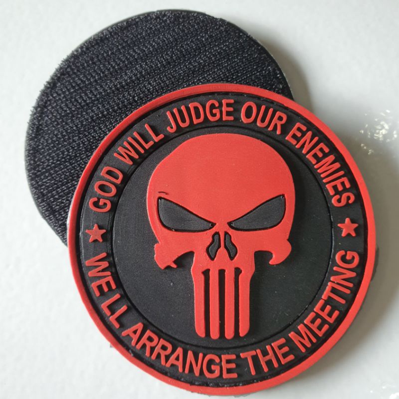 Jual PATCH RUBBER LOGO FUNISHER GODWILL SKULL BULAT/TEMPELAN EMBLEM ...