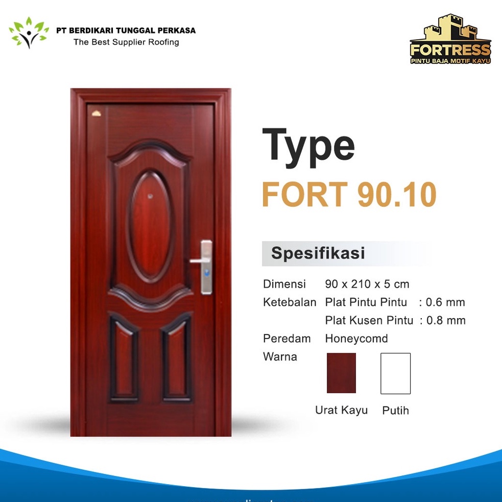 Jual Pintu Lapis Baja Motif Kayu Fortress Fort 90 Wood Series Pintu Kamar Rumah Utama Shopee 9657