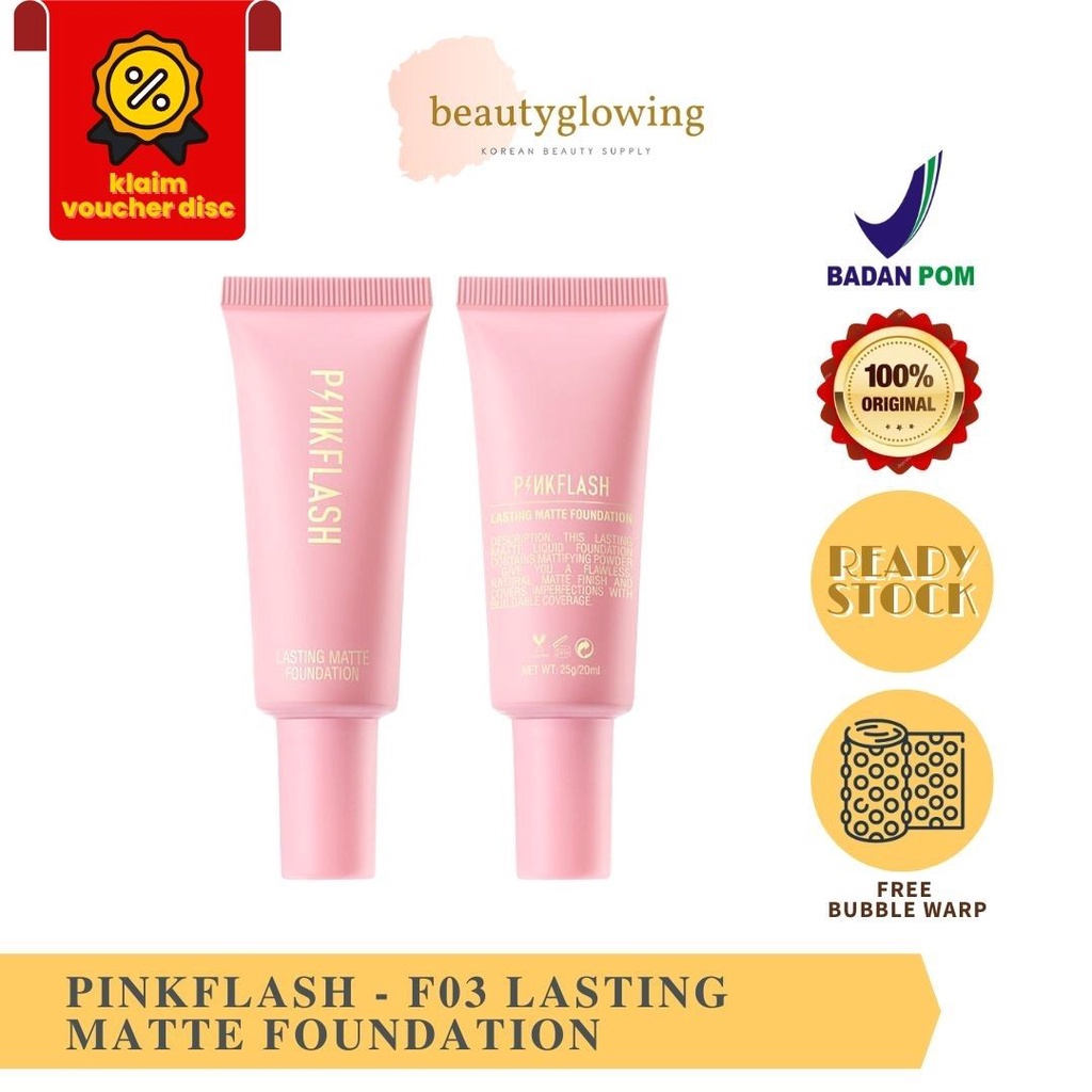Jual PINKFLASH F03 LASTING MATTE FOUNDATION OhMySelf Weightless Long ...