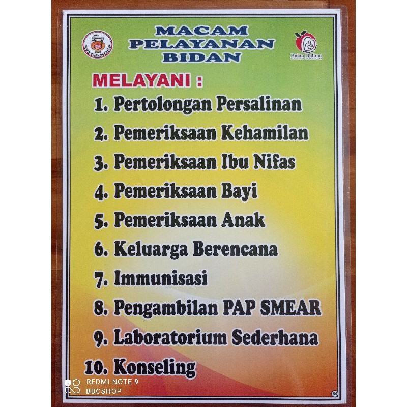 Jual (54) POSTER MACAM MACAM PELAYANAN BIDAN | Shopee Indonesia