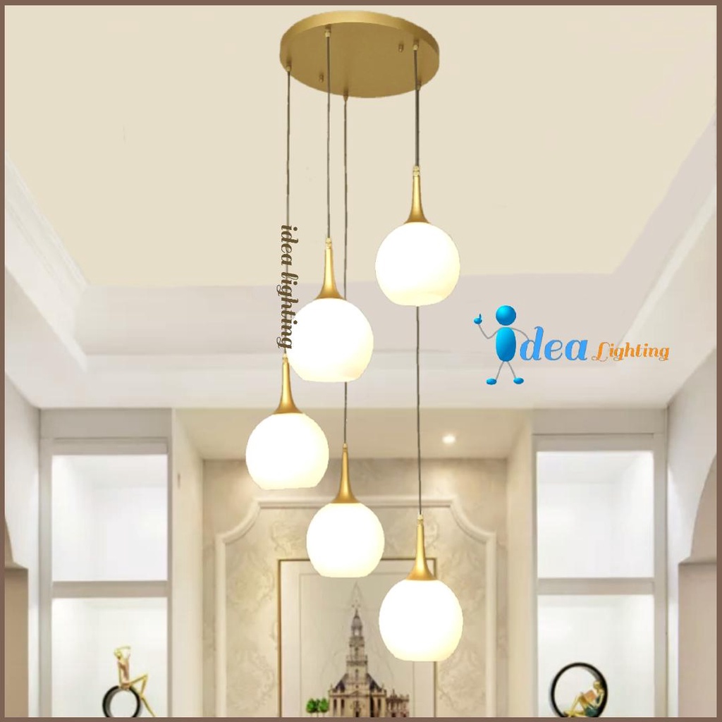 Jual Lampu Gantung Void MODERN 5 GLASS BALL TYPE 817/5 Pendant Light ...