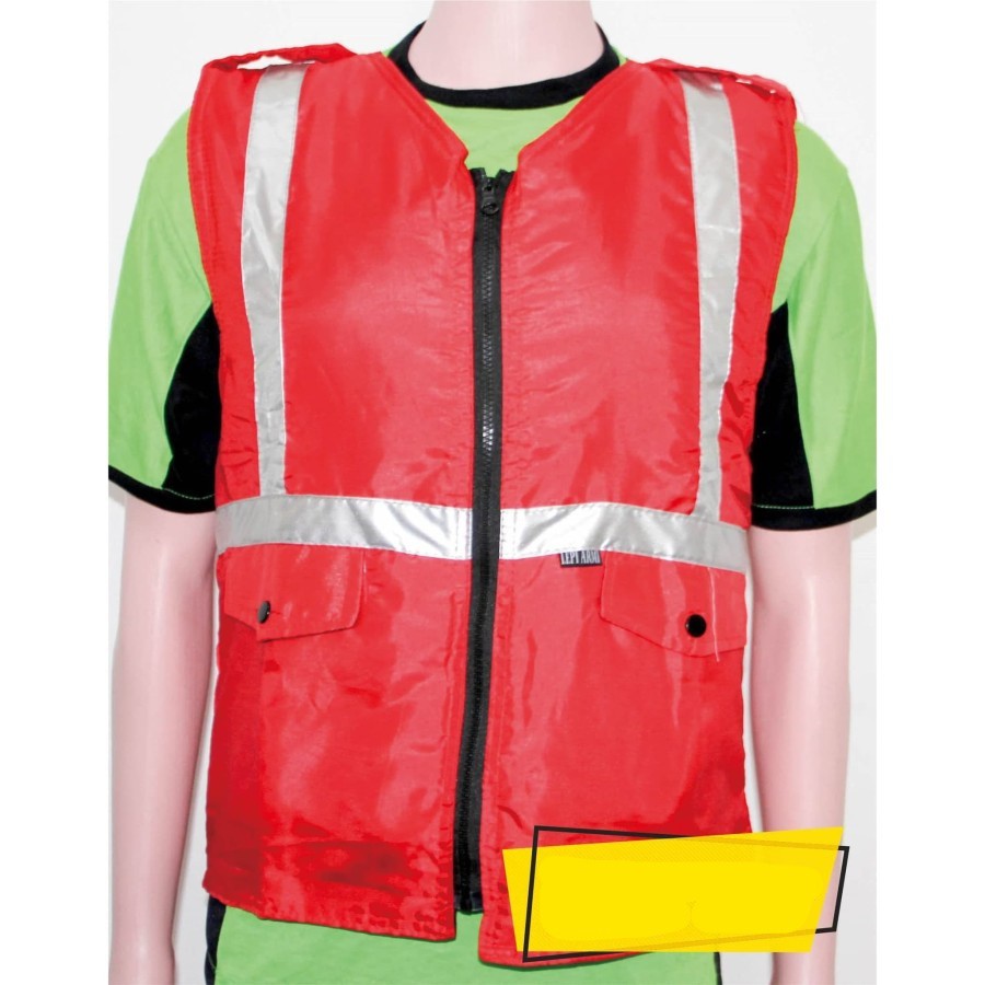 Jual Rompi Busa Tebal Merah 2 Kantong Proyek | Shopee Indonesia