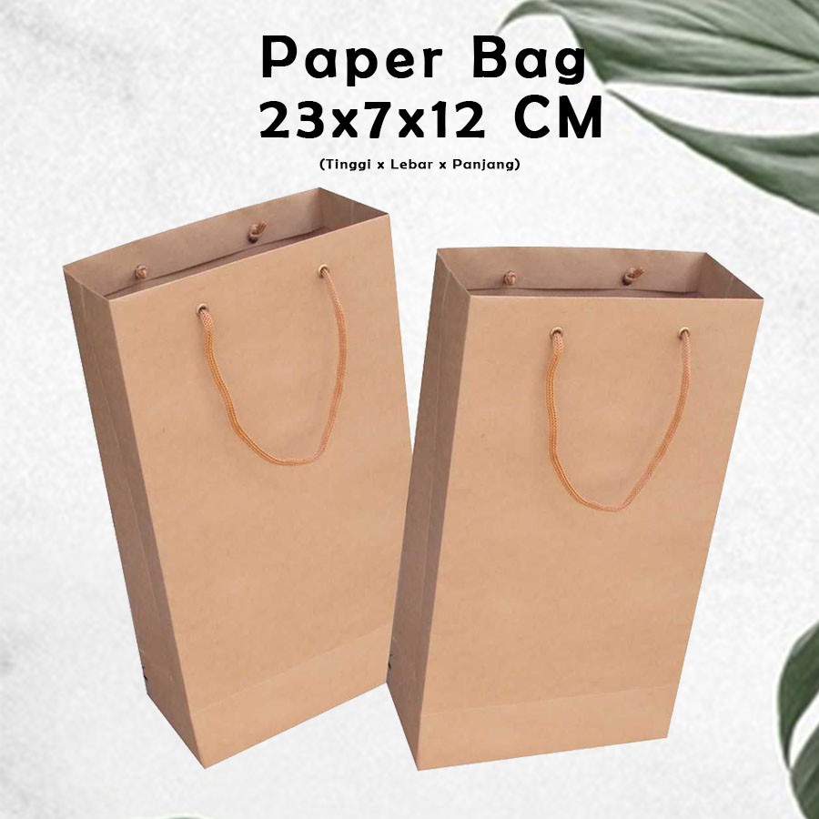 Jual Paper Bag Polos Coklat 23x7x12cm Paper Bag Kado Souvenir Packaging ...