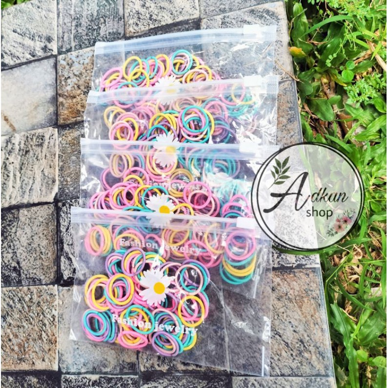 Jual 100 PCS IKAT RAMBUT ANAK ELASTIS / IKAT RAMBUT MINI ANAK KOREA ...