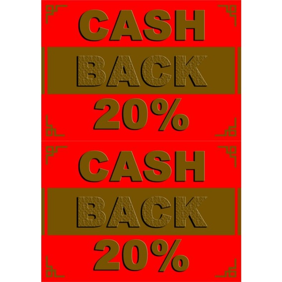 Jual CASHBACK / KERTAS TULISAN LAMINATING / KERTAS HARGA BANDROL