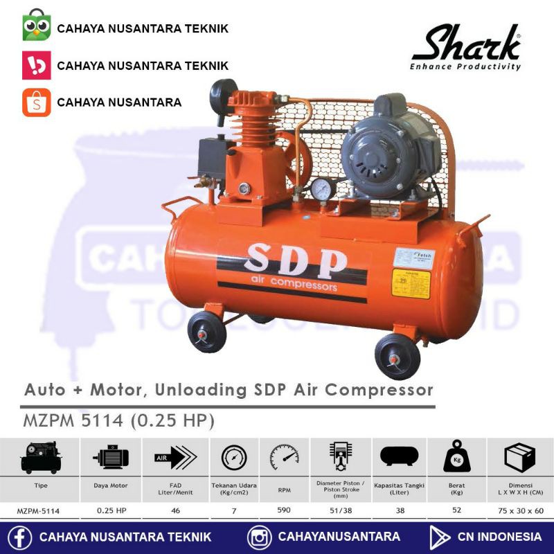 Jual Mesin Kompresor Angin Listrik Sdp Hp Mzpm Shopee Indonesia