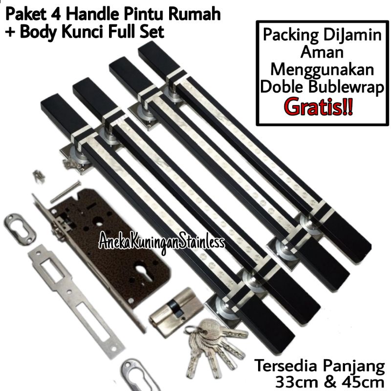 Jual Handle Pintu Rumah Stainless Cm Set Body Kunci Tarikan Gagang Pintu Rumah Minimalis