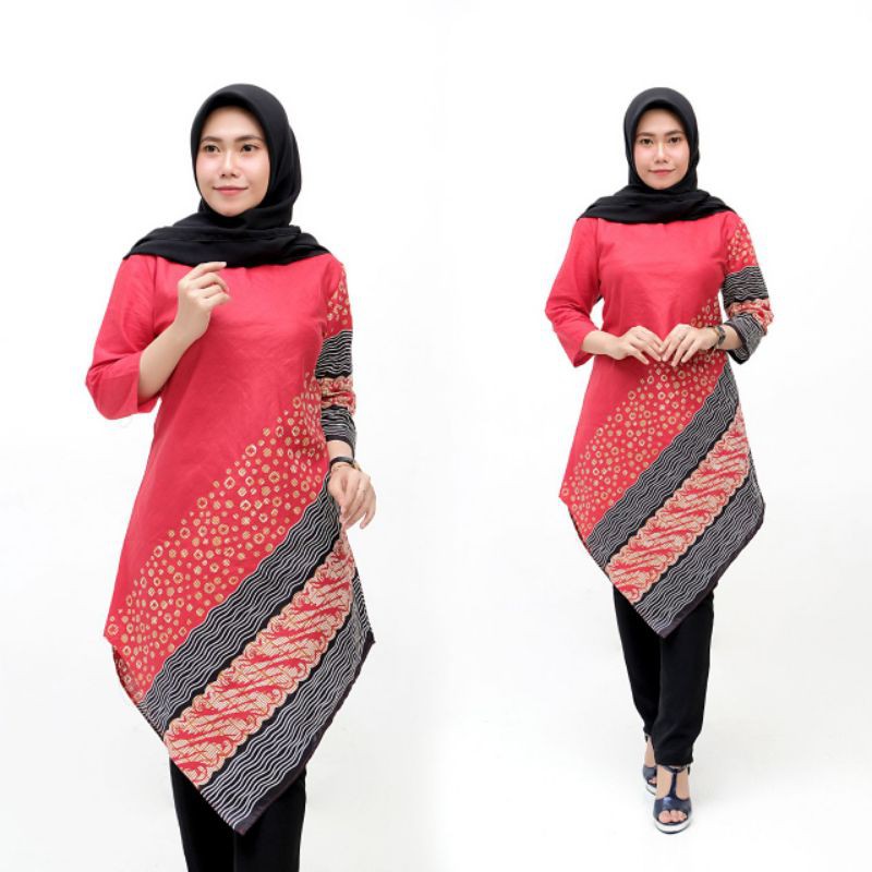 Jual Tunik batik motif lancip | baju batik wanita | batik modern | pakaian  wanita terbaru | Shopee Indonesia