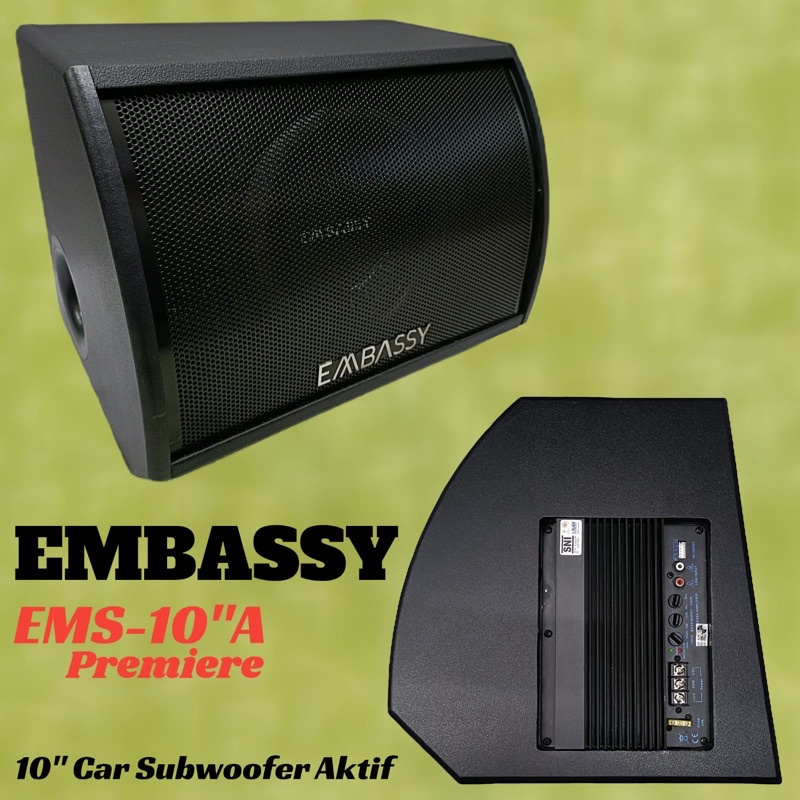 Jual Subwoofer Aktif Embassy Ems 10a Premiere Original 10inch Car Sub Ems10a Shopee Indonesia 9707