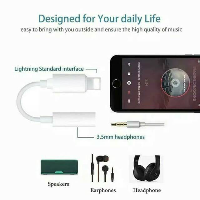 Jual Kabel konektor Lightning to jack | Shopee Indonesia