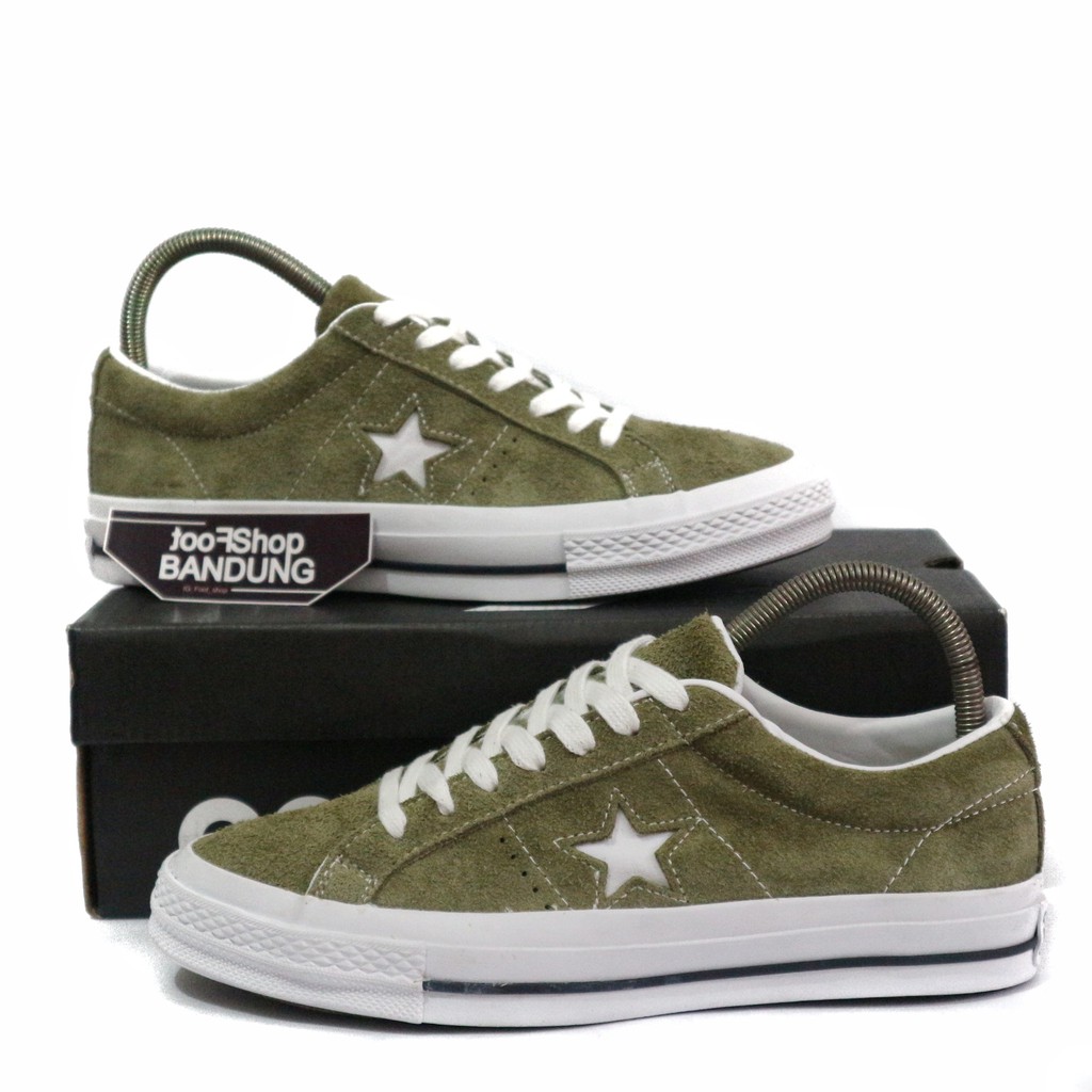 Converse one star hot sale olive green