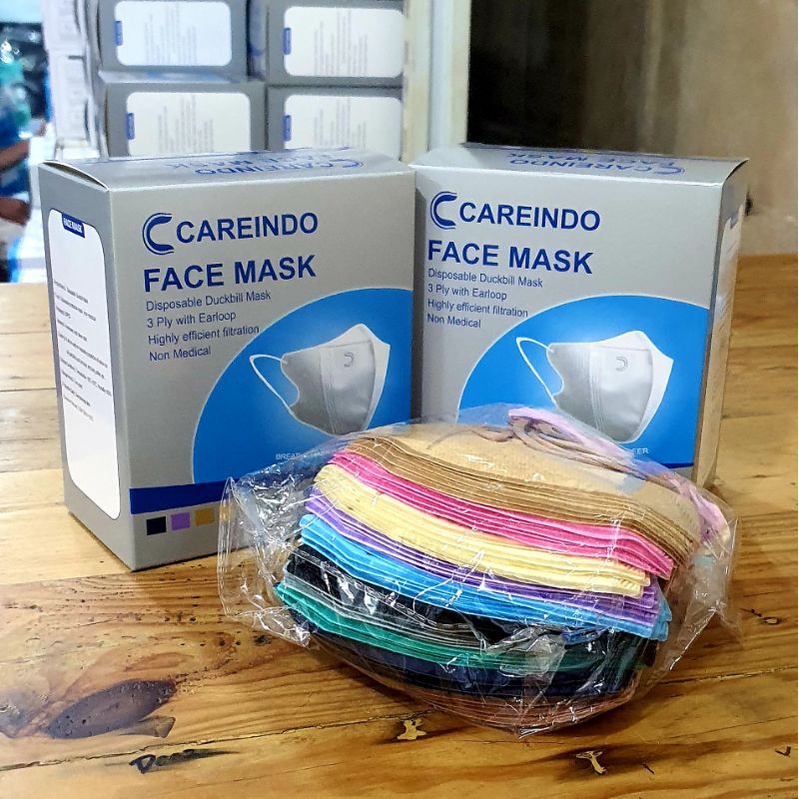 Jual Masker Careindo Duckbill Warna Warni Box Isi 50pcs | Shopee Indonesia