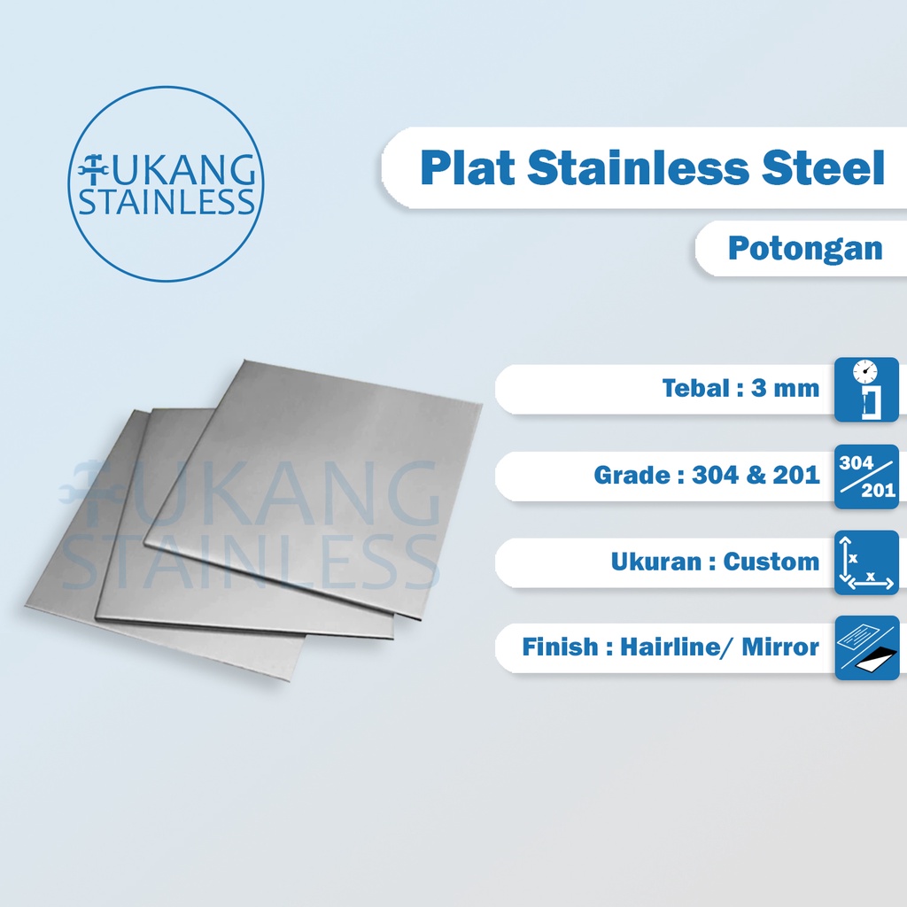 Jual Plat Stainless Steel 3 Mm Plat Stainless Potongan Per CM 3mm ...