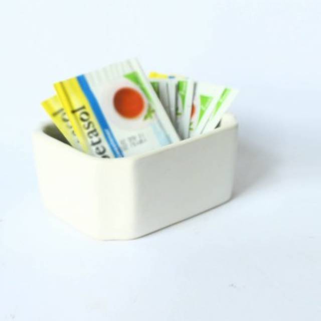 Jual Sugar sachet container / Eggshell white / condiment / tempat gula