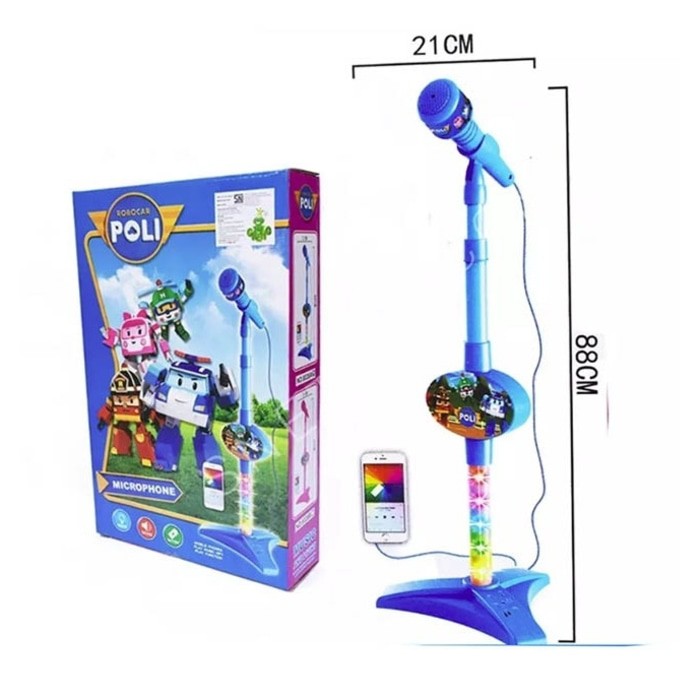 Jual Mainan Edukasi Anak Mic Microphone Robocar Poli Lampu & Suara ...