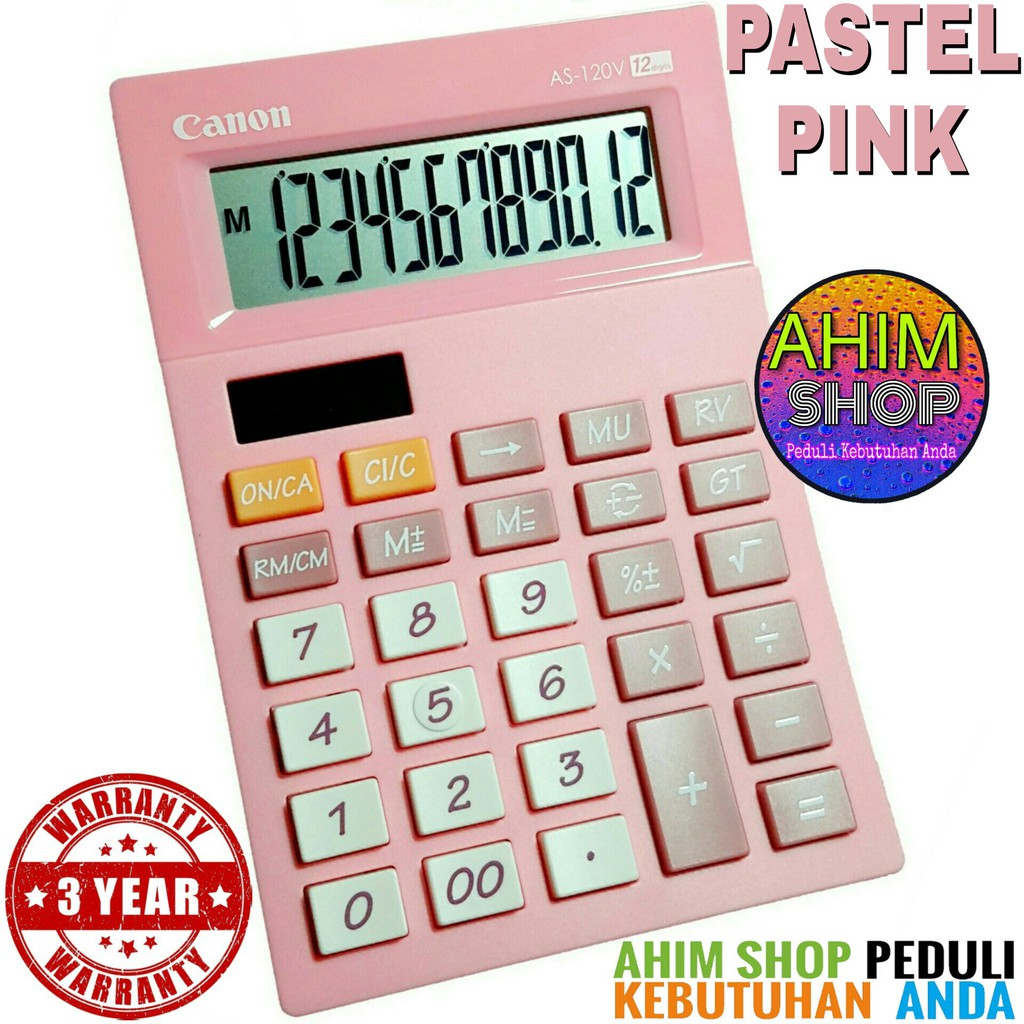 Canon AS- 120V - Calculatrice de bureau - 12 chiffres - rose pastel Pas  Cher