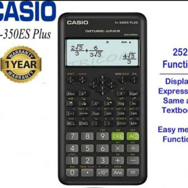 Jual Kalkulator Scientific Casio Fx 350 Es Plus Original Shopee Indonesia