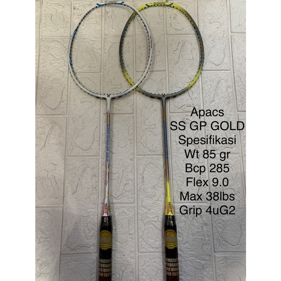 Jual Raket Badminton APACS SUPER SERIES GP GOLD grip 4UG2 max 38LBS ORI Shopee Indonesia