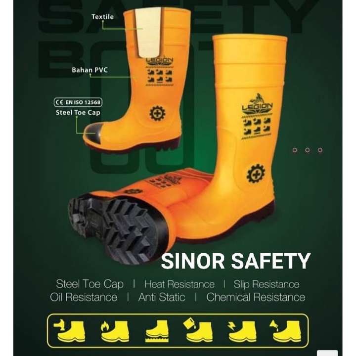 Jual Sepatu Boot Rubber Safety Legion Steelion Karet Ujung Besi Steel Toe Proyek Shopee Indonesia 2060