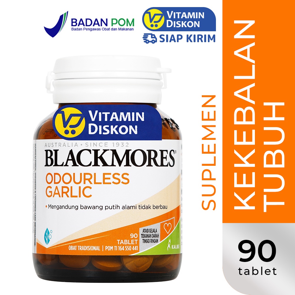 Blackmores Odourless Garlic 90 Tab Bpom Kalbe | Suplemen Kesehatan Jantung, Hipertensi, Tekanan Darah Tinggi