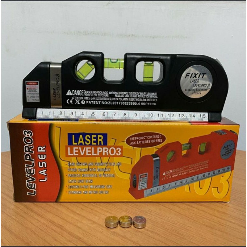 Jual Fixit Level Pro 3 Penggaris Laser Waterpass Meteran Laser 250 Cm ...