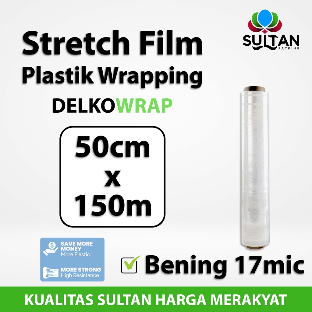 Jual Plastik Wrapping Stretch Film 50cm X 150m DELKOWRAP BENING SATUAN ...