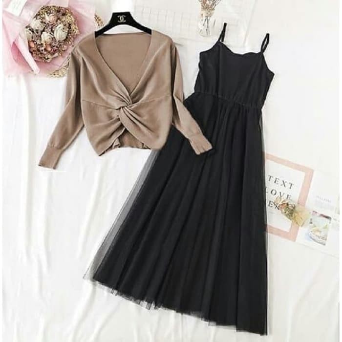 Jual Viola Set Baju Remaja Wanita Kekinian Sale Navy FI488 Set 2In1