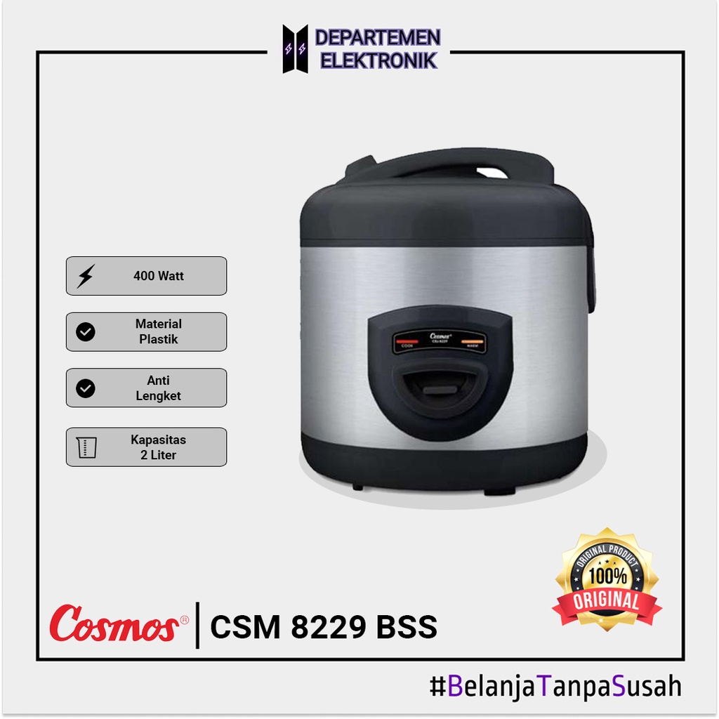 Jual Rice Cooker Magic Com Cosmos CRJ 8229 BSS MURAH BANGET / GARANSI