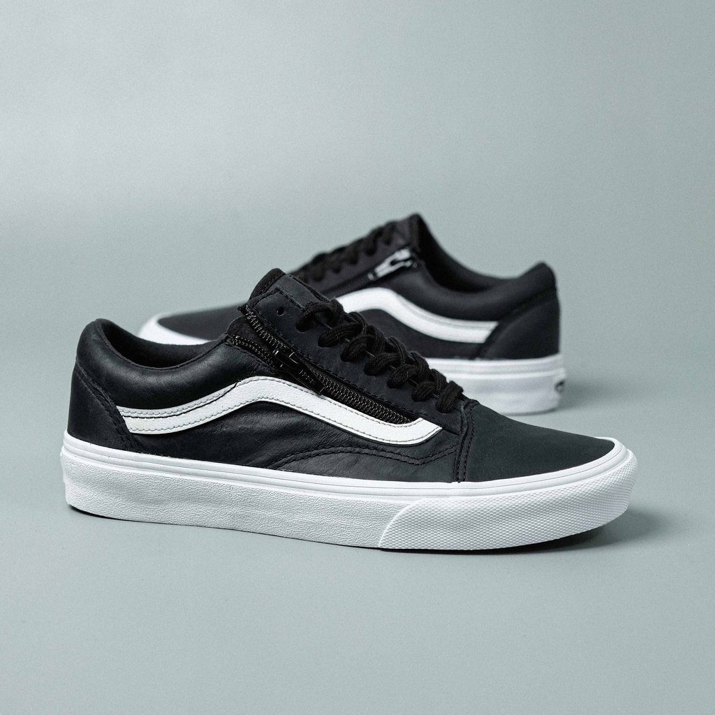 Vans old skool outlet black leather zip