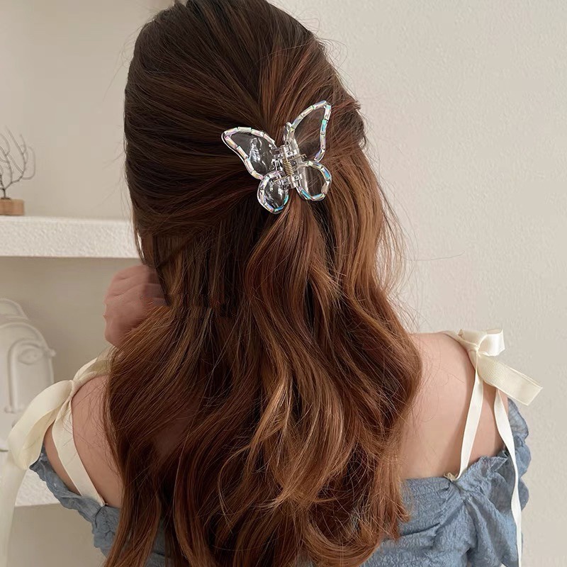 Jual Jepit Rambut Korea Kupu Kupu 45cm Dengan Kristal Jedai Bening Transparan Butterfly Hair 