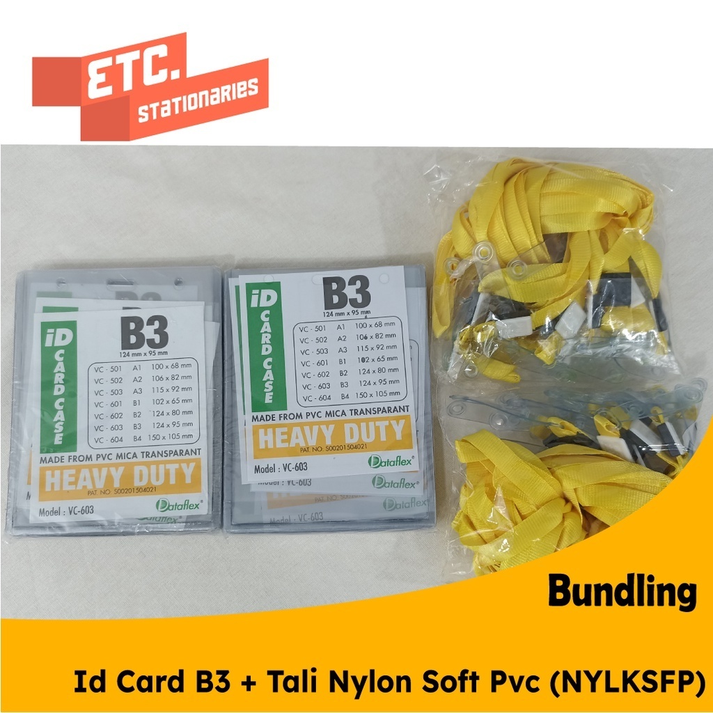 Jual Paket Bundling Id Card B3 + Tali Nylon Soft Pvc (NYLKSFP) | Shopee ...