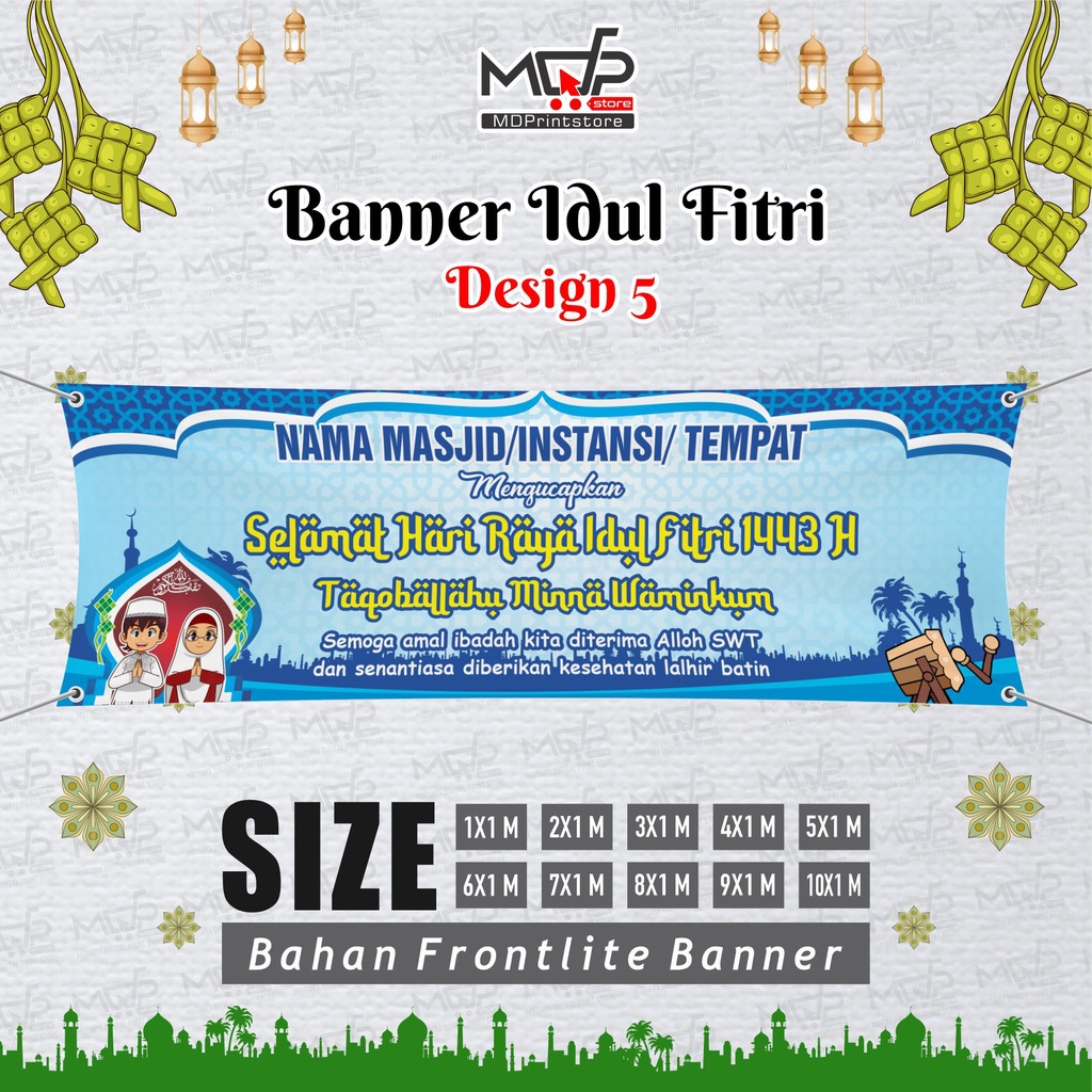 Jual SPANDUK IDUL FITRI 4X1 LEBARAN CUSTOM NAMA INSTANSI MDPRINTSTORE ...