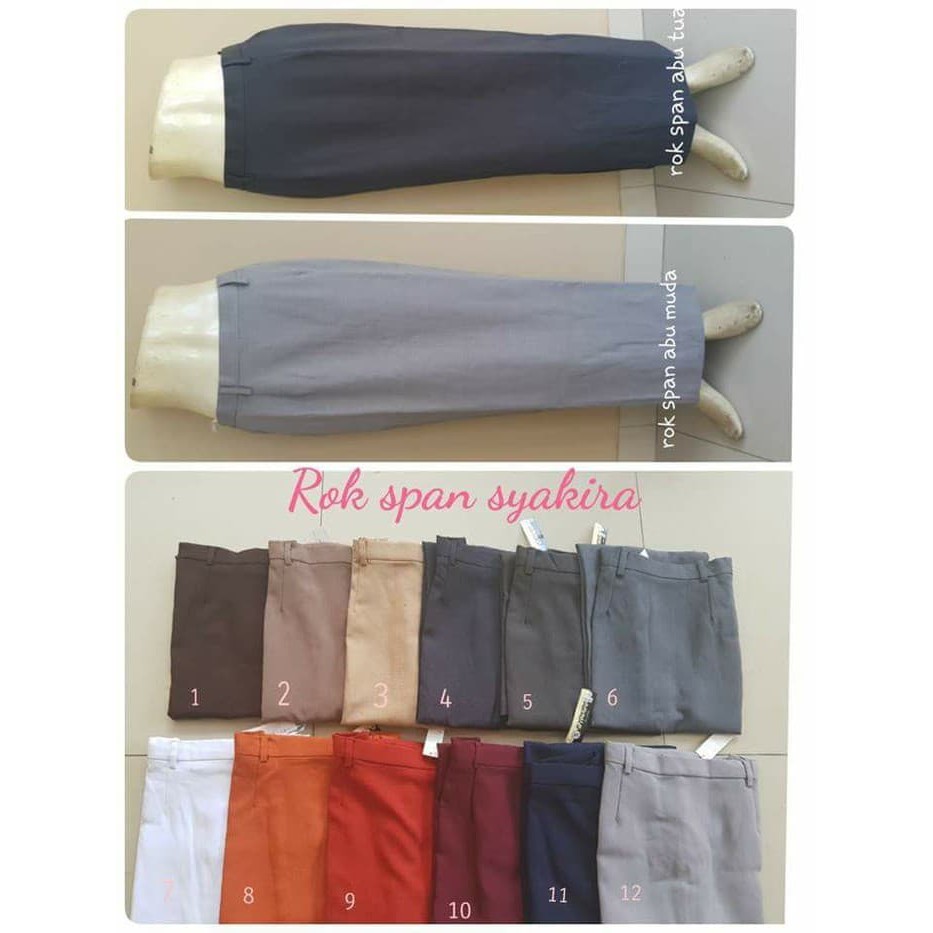 Jual Rok span JUMBO panjang rok kerja lipit belakang | Shopee Indonesia
